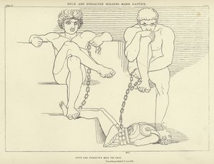 Otus et Ephialtes tenant Mars captif - John Flaxman